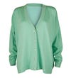 The Cocoon Cashmere Blend & Silk Cardigan in matcha green | OSPREY LONDON 