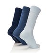 Men’s Rainbow Luxury Cotton Rich Socks Set of 3 Lakeside in duck egg & french blue & navy | OSPREY LONDON