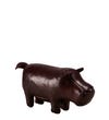 The Miniature Leather Hippopotamus in mahogany brown | OSPREY LONDON