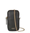 The Mini Electra Italian Leather Phone Pouch in black | OSPREY LONDON