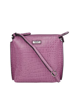 The Minster Leather Cross-Body in lilac | OSPREY LONDON