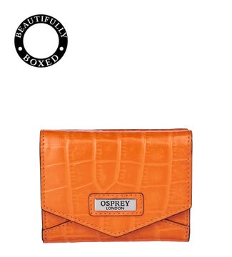 The Small Minster Leather Matinee Purse in tangerine | OSPREY LONDON