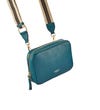 The Roma Italian Leather Convertible Cross-Body in teal | OSPREY LONDON