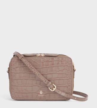 The Wentworth Italian Leather Cross-Body in cappuccino | OSPREY LONDON